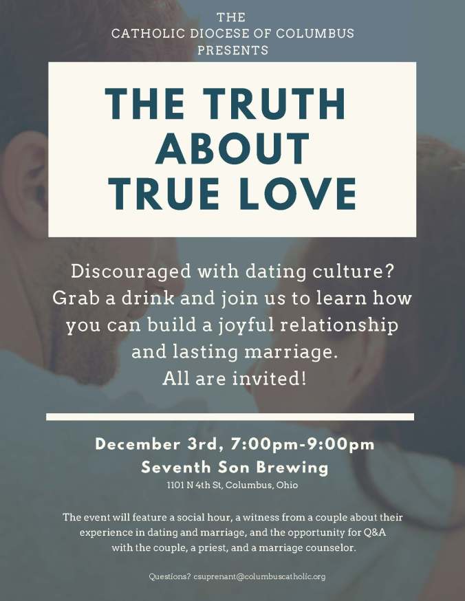 The Truth About True Love Diocesan Young Adult Event 12/3/18